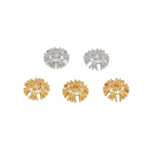 ที่ใส่ดอกไม้ประดับเพชรซิร์คอนเคลือบทอง 14K รักษาสีได้, ที่ใส่ดอกไม้ลายเกล็ดหิมะ, อุปกรณ์เสริมเครื่องประดับ DIY, ที่ใส่ลูกปัด - Product Image 5