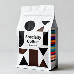 Tùy chỉnh trà cà phê Quad vuông dưới nhựa Mylar lá tám bên niêm phong túi với van và dây kéo - Product Image 2