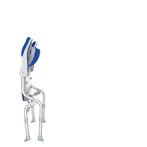 Adjustable Height Shower Chair Aluminum Alloy Folding <b>Backrest</b> Armrests For Elderly Bathroom Use Royal Blue Large Straight Body - Product Image 4