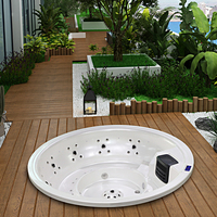 Jacuzzi Redondo para 6 Personas, Moderno, de Acrílico, para Hidroterapia, para Hoteles y Resorts