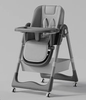 Table à manger pour enfants 2024, best-seller, avec coussin moelleux / Chaise haute pour bébé avec ceinture de sécurité 5 points et repose-pieds à 3 positions