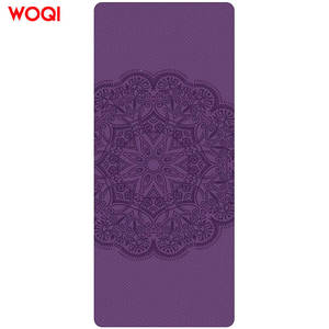 Tapis de yoga Woqi 72x24 pouces en TPE antidérapant, pliable, pour la maison, la danse, les exercices, couleur violette - Product Image 3