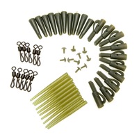Tube de pêche à la carpe anti-emmêlement de style européen transfrontalier, lot de 50 pièces, pointe souple verte