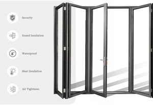 Portes accordéon en aluminium pour patio, portes pliantes en aluminium pour <span class=keywords><strong>maison</strong></span> et villa, fabriquées à Foshan - Product Image 3