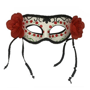 หน้ากากเมกซิกันหน้ากากครึ่งหน้าลายดอกไม้วันแห่งความตายหน้ากากมาร์ดิกราส์ตามสั่ง - Product Image 1