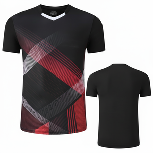 เสื้อผ้ากีฬาผู้ชายแบบใหม่ ผลิตจากโพลีเอสเตอร์/คอตตอนคอร์ดูรอย เป็นมิตรกับสิ่งแวดล้อม แห้งเร็ว เหมาะสำหรับกีฬาพิคเคิลบอล เทนนิส แบดมินตัน - Product Image 1