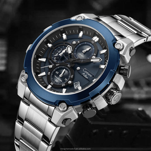 Montre Homme Cristiano Aillen, Mode Moderne, Quartz, Acier Inoxydable, Étanche 3ATM, Lumineuse, Multifonctionnelle, Six Aiguilles, Affaires - Product Image 1