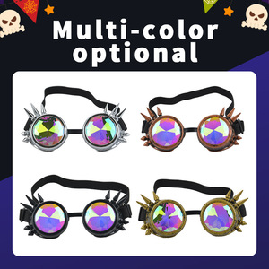 Lentes de Caleidoscopio, Gafas Steampunk de Metal Hechas a Mano, Disfraz de Halloween, Gafas Decorativas Novedosas para Fiestas - Product Image 5