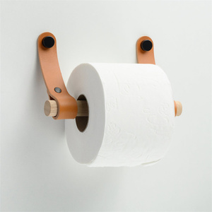 <span class=keywords><strong>Toallero</strong></span> de papel rodante de madera de Venta caliente con cinturón de cuero de montaje en pared para dar la bienvenida a los invitados para promociones - Product Image 6