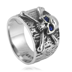Skull <b>Ring</b> Stainless Steel Men's Punk Style Geometric Skeleton Design Party Jewelry 24019 - Product Image 5