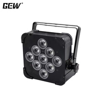GEVV 9x18W Luces LED Par Planas a Batería con Control Remoto Inalámbrico DMX512 y App WiFi para Alquiler en Escenarios y Fiestas