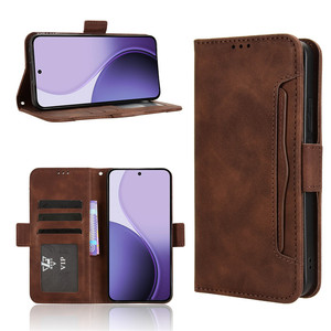 Funda de teléfono de cuero con múltiples ranuras para tarjetas para OPPO Reno 14 Pro 5G - Product Image 5