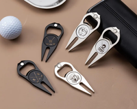 Lot de marqueurs de balle de golf en métal personnalisés avec logo, gravure laser fibre, outil de réparation de divots, clip de chapeau, boutons de manchette, pince à cravate – Vente en gros, source directe, MOQ