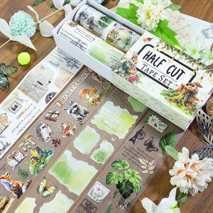 4 rouleaux de ruban de <span class=keywords><strong>d</strong></span>écoupe de <span class=keywords><strong>film</strong></span> par boîte Personnages Fleurs Animaux Fond Manuel Matériel Autocollants créatifs - Product Image 3