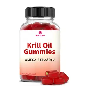 OEM astaxantina aceite de Krill gomitas Omega-3 EPA y DHA gomitas aceite de Krill de goma Corazón de salud y apoyo conjunto