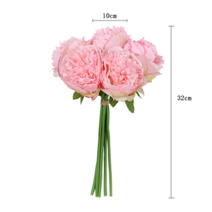 AL-0303 Buquê de flores de peônia artificial de alta qualidade por atacado material de pano de toque real peônia de simulação de venda quente para casamento - Product Image 3