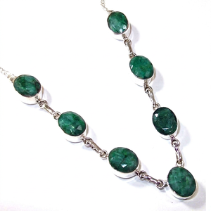 Elegante Collar de Cadena con Cuarzo Verde y Plata de Ley 925, Joyería de Piedras Preciosas Hecha a Mano en India, Venta al Por Mayor - Product Image 1