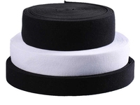 Bande élastique tricotée unie de 25 mm en Spandex/Polyester, couleur Pantone personnalisée, pour bordure de vêtement et attaches pour cheveux, vente en gros QIAO