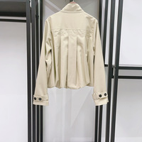 AIMEISI Automne/Hiver 2026 Blouson court style universitaire décontracté à col montant, à carreaux, à simple boutonnage, style cargo pour femme