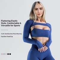 Conjunto de Yoga de Manga Larga para Mujer, en Nailon y Poliamida, de Secado Rápido, Ajuste Ceñido, Ropa Deportiva para Gimnasio, Running y Pilates, Compatible con OEM