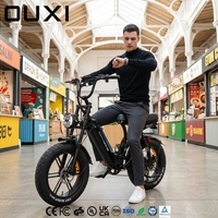 Vélo électrique OUXI 20 pouces, 250W, 48V, 16.7Ah, acier gris, siège en cuir, cassette, pour balades nocturnes en ville, trajets quotidiens, Q8