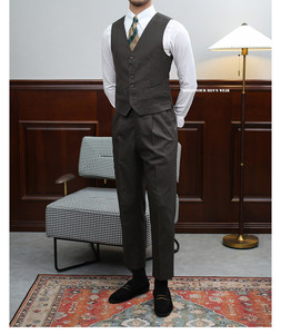 <span class=keywords><strong>Gilet</strong></span> <span class=keywords><strong>de</strong></span> <span class=keywords><strong>Costume</strong></span> <span class=keywords><strong>Homme</strong></span> Isirhonour Luxe Premium Gris à Rayures Fines Coupe Slim <span class=keywords><strong>pour</strong></span> Mariage, Marié, Affaires, Tenue Formelle - Product Image 1