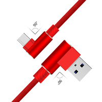Kabel Data USB Tipe-C 90 Derajat Berkualitas Tinggi Grosir dengan Fungsi Pengisian Cepat 5A untuk Ponsel Android & IOS Tipe-C