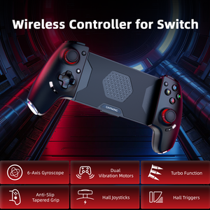 Vendita calda ABO2S <span class=keywords><strong>Controller</strong></span> ergonomico Wireless per Nintendo <span class=keywords><strong>Switch</strong></span>, sensore Hall Joystick giroscopio sensore 9 ore batteria <span class=keywords><strong>Turbo</strong></span>/modalità Auto - Product Image 2