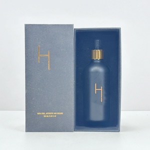 Custom Size Color Cosmetics Paper Packaging <b>Box</b> and Amber 30ml 50ml 100ml 120ml Green Glass <b>Bottle</b> and Glod Dropper Lid - Product Image 6