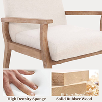 Meubles de maison chaise au design moderne avec assise souple pour salon et hôtel chaise canapé en bois massif avec tissu