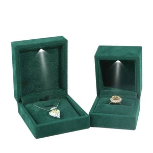 Wholesale Velvet Jewelry Boxes with LED Light High-end Luxury Jewelry Velvet <b>Box</b> Set Jewelry <b>Packing</b> Emballage <b>Box</b> - Product Image 4