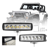 DC12V plastique 6 pouces 18W LED barre lumineuse de travail 6LED barre lumineuse de voiture faisceau de tache 6000K voiture moto conduite lampe pour UTV ATV 4X4 camion