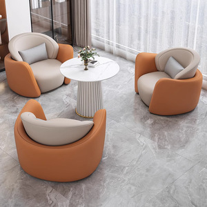 Conjunto de Sofá Individual y Mesa de Centro Zxm, Diseño Simple y Lujoso para Salón de Belleza, Centro de Exposiciones, Negociaciones, Silla de Espera - Product Image 1