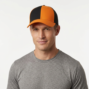 Gorra de Béisbol Premium de 6 Paneles, Color Naranja y Negro, Personalizable, de Tela, Poliéster/Algodón, Ajustable, con Cierre a Presión, Deportiva, Transpirable y Cómoda - Product Image 1
