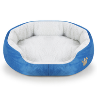 Offre Spéciale animaux de compagnie lits confortable en peluche hiver chaud chat maison animal de compagnie chat lit Super doux tissu rond coussin lavable lit pour animaux de compagnie