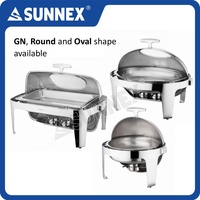 SUNNEX Durable En Acier Inoxydable 1/1 Pleine Taille 8.5L Buffet Chauffe-Plats Chauffe-Plat Équipement De Restauration pour Hôtel