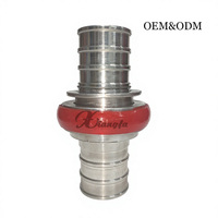 Raccord rapide pour tuyau d'incendie KDK65, connecteur en alliage d'aluminium, queue barbelée en acier inoxydable, joint en caoutchouc rouge