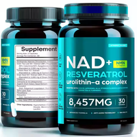 Capsules liposomales NAD+ Resvératrol CoQ10 en marque blanche OEM pour l'anti-âge et la longévité, supplément d'énergie cellulaire, vente en gros
