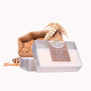 Natural 24K Gold Goat Milk & <b>Oat</b> Solid Soap Bar Handmade Coconut Oil Vitamin E for Face & Body All Skin Types Nourishing - Product Image 1