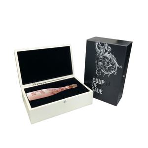 Scatola di Champagne in <span class=keywords><strong>legno</strong></span> di lusso scatola di imballaggio per vino in <span class=keywords><strong>legno</strong></span> bottiglia singola scatola regalo francese scatola di vino in <span class=keywords><strong>legno</strong></span> - Product Image 1