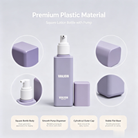 Flacon de lotion carré écologique en plastique PET, flacon vaporisateur pour soins du visage, 100 ml, 150 ml, flacon vaporisateur pour soins de la peau avec différentes pompes