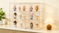 Boîte de présentation personnalisée en acrylique transparent avec porte magnétique, anti-poussière, pour figurines et poupées
