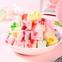 Permen Gummy Bentuk Kubus Bersertifikat Halal Rasa Campuran Stroberi Mangga Asam Jus Buah Lactobacillus Kenyal Grosir dalam Jumlah Besar
