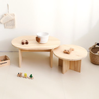 Meubles de maison pour enfants Table pour enfants en bois Petite table ronde créative Table de jouets pour la maison Bureau de lecture pour chambre d'enfant