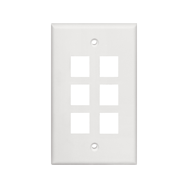 DIY Faceplate RJ45 RJ11CAT5E Network Keystone Insert Jack Wall Plate 6 Port