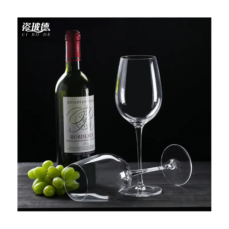 luxury wine box with glass Elegant Crystal gold stemless wine glass custom ribbed wine glass set with logo