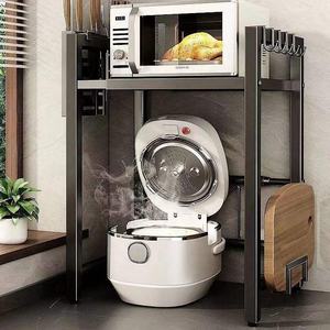 Étagère de cuisine pliable à trois niveaux multi-usages en acier, organiseur de rangement - Product Image 4