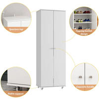 Armoire à chaussures chinoise en bois massif moderne DU'S, armoire à chaussures grande capacité avec doubles portes, multifonctionnelle
