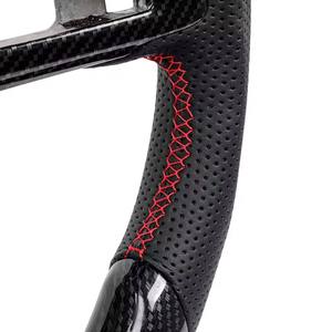 <span class=keywords><strong>Volant</strong></span> Hydro-DHydro en Fiber de carbone pour Ford Mustang GT350 GT500 2018-2023 <span class=keywords><strong>Volant</strong></span> de course en cuir perforé avec garniture de couverture - Product Image 4