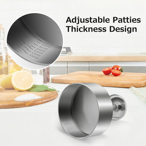 Prensa para Hamburguesas Ajustable de Acero Inoxidable, Antiadherente, Ecológica y Duradera para Hamburguesas de Carne y Vegetales - Product Image 4